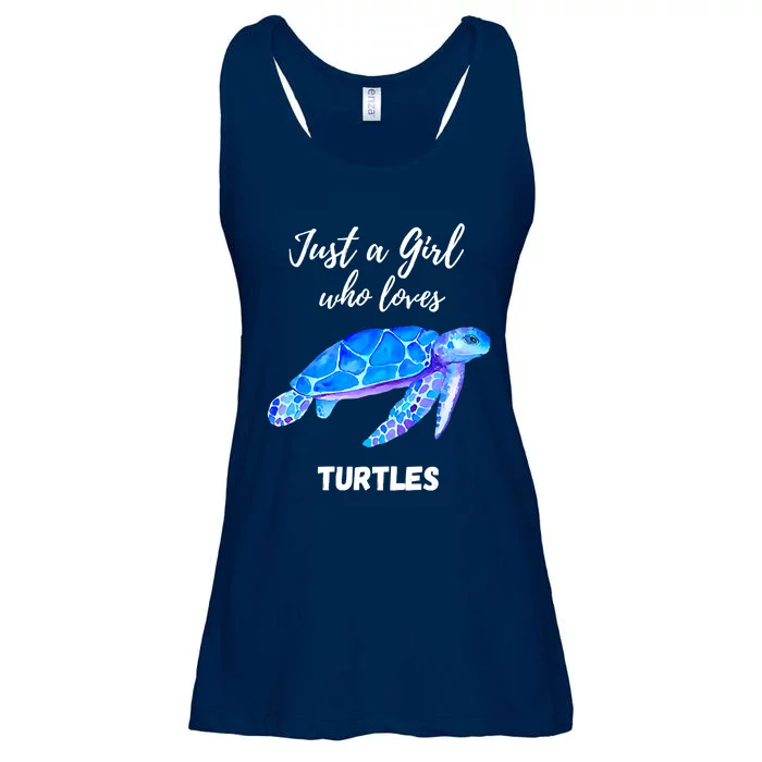 Women Just A Who Loves Turtles Sea Turtle Ladies Essential Flowy Tank