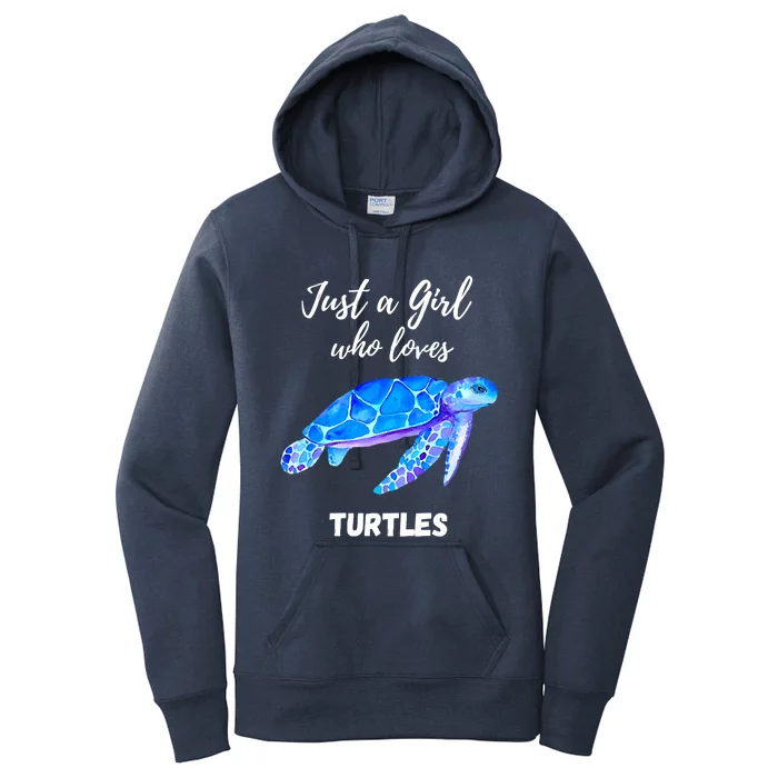 Women Just A Who Loves Turtles Sea Turtle Women's Pullover Hoodie