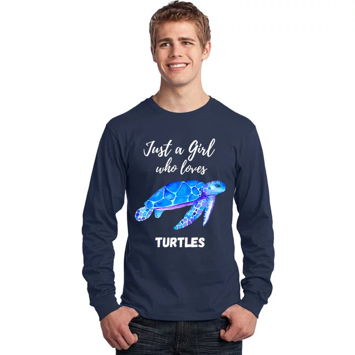 Women Just A Who Loves Turtles Sea Turtle Tall Long Sleeve T-Shirt