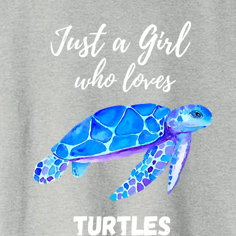 Women Just A Who Loves Turtles Sea Turtle Women's Crop Top Tee