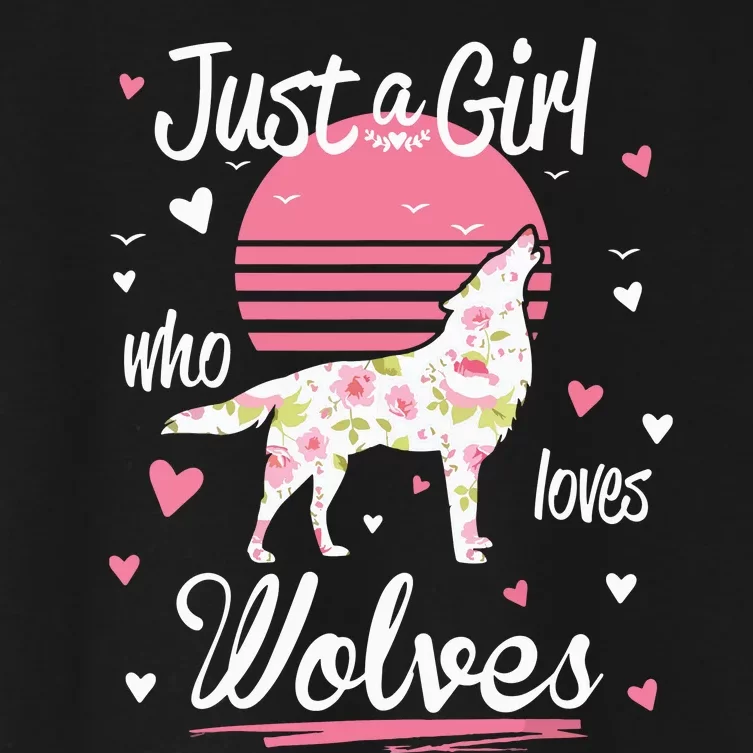 Wolf Just A Who Loves Wolves Women's Crop Top Tee