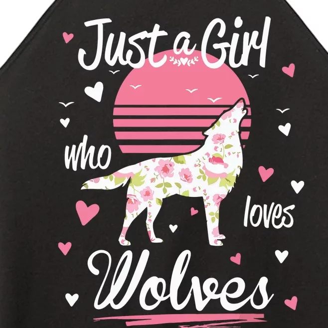 Wolf Just A Who Loves Wolves Women’s Perfect Tri Rocker Tank