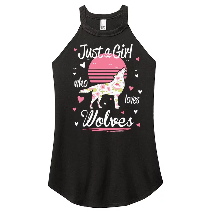 Wolf Just A Who Loves Wolves Women’s Perfect Tri Rocker Tank