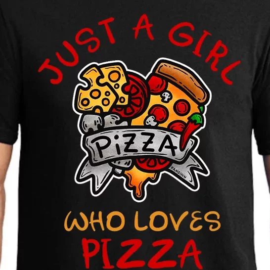 Wo Just A Girl Who Loves Pizza Cute Girls Pizza Lover Pajama Set