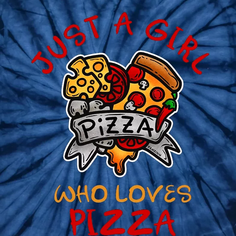 Wo Just A Girl Who Loves Pizza Cute Girls Pizza Lover Tie-Dye T-Shirt