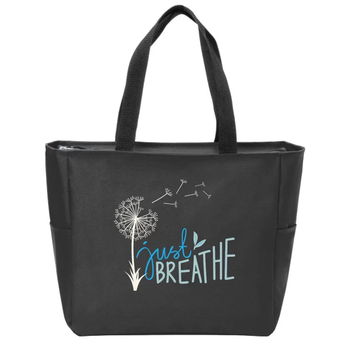 Women’S Just Breathe Relax Let Go Calm Zip Tote Bag