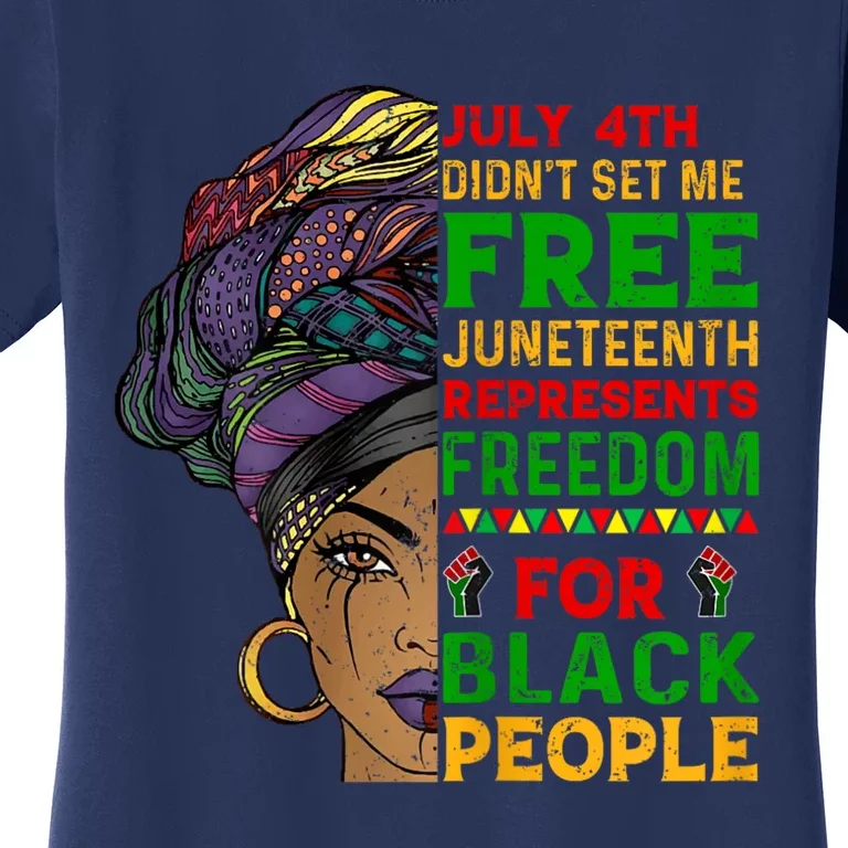 Womens Juneteenth Black Women Because My Ancestor Werent Free 1776 Women's T-Shirt