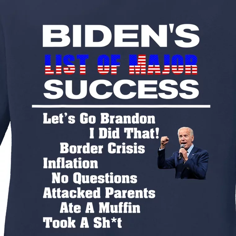 Why Joe Biden Sucks (In A Nutshell) Political Humor Ladies Long Sleeve Shirt