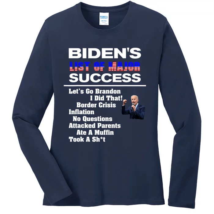 Why Joe Biden Sucks (In A Nutshell) Political Humor Ladies Long Sleeve Shirt