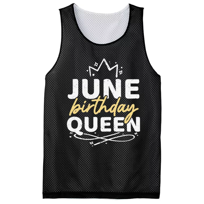 Wo Junge Birthday Queen Mesh Reversible Basketball Jersey Tank