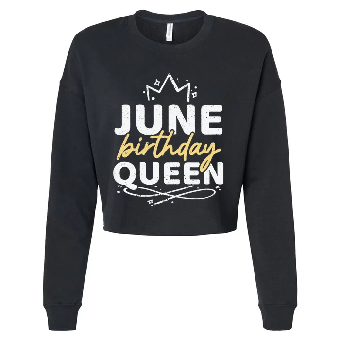 Wo Junge Birthday Queen Cropped Pullover Crew