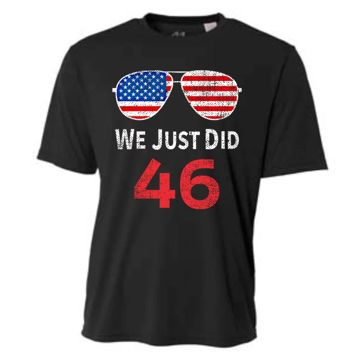 We Just Did 46 Joe Biden Slogan Us Flag Sunglasses Vintage Great Gift Cooling Performance Crew T-Shirt