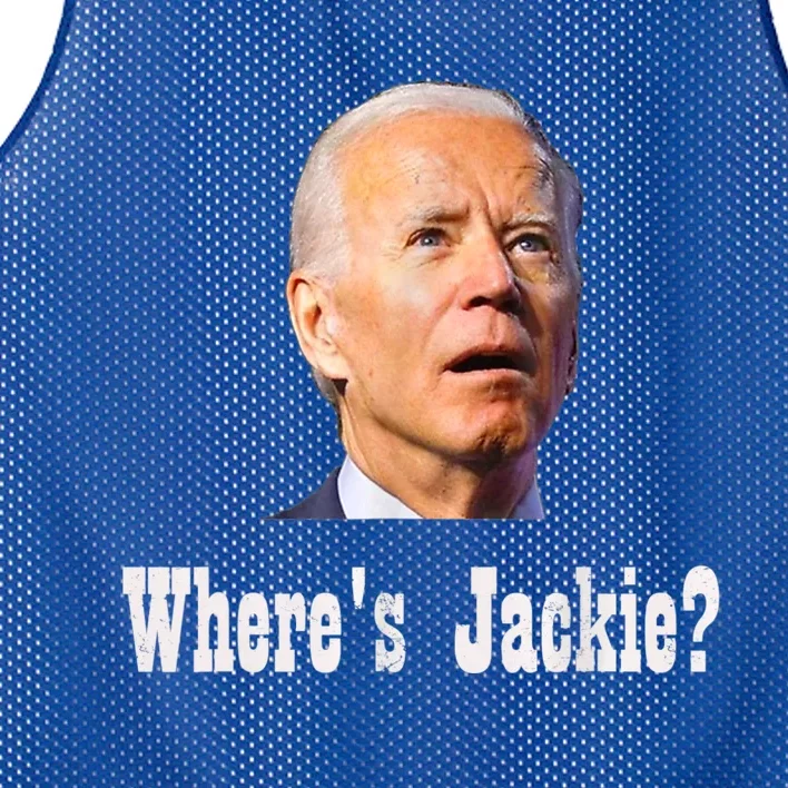 Where's Jackie? Funny AntiBiden Mesh Reversible Basketball Jersey Tank