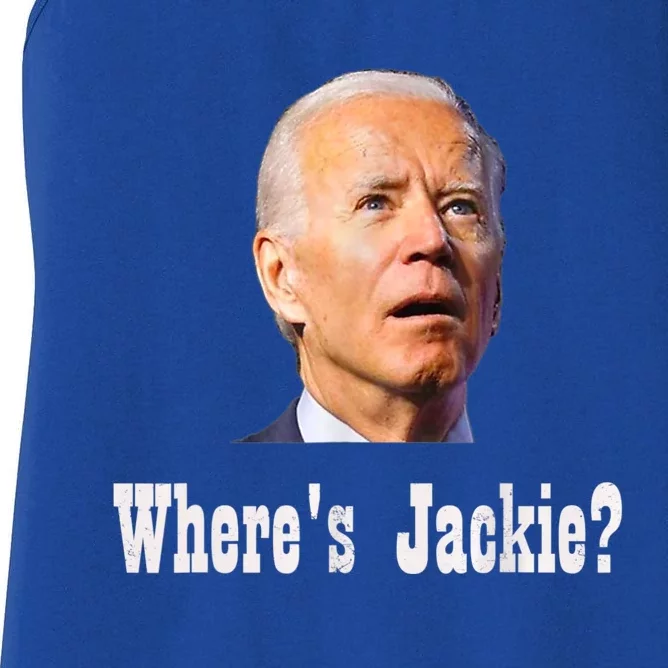 Where's Jackie? Funny AntiBiden Women's Racerback Tank