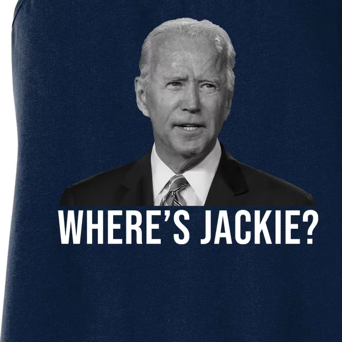 Where's Jackie Funny Joe Biden Meme Women's Racerback Tank