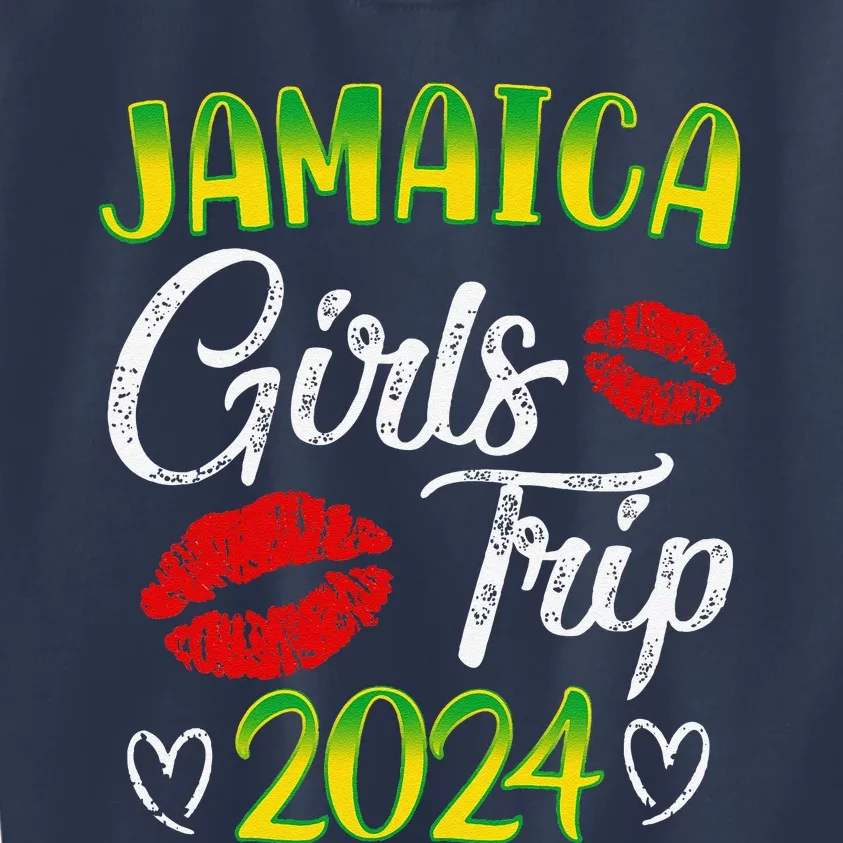 Women Jamaica Girl Trip 2024 Summer Vacation Weekend Funny Kids Sweatshirt