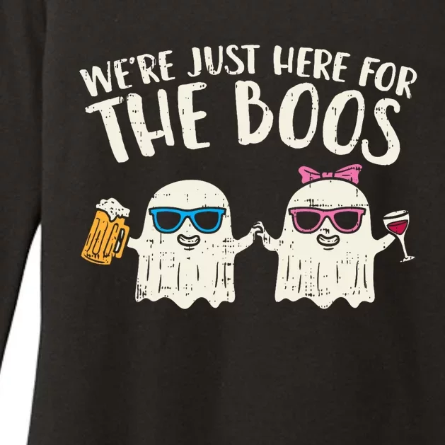 WeRe Just Here For Boos Ghosts Halloween Costume For Couple Womens CVC Long Sleeve Shirt