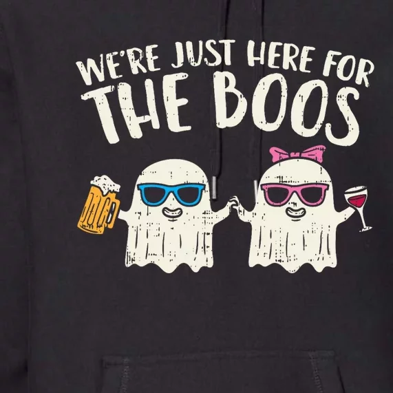 WeRe Just Here For Boos Ghosts Halloween Costume For Couple Premium Hoodie