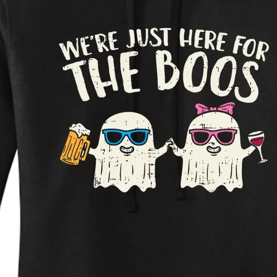 WeRe Just Here For Boos Ghosts Halloween Costume For Couple Women's Pullover Hoodie