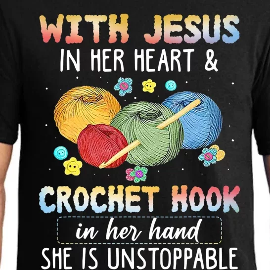 With Jesus In Her Heart & Crochet Hook Pajama Set