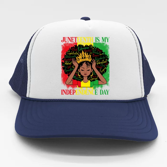 Wo Juneteenth Is My Independence Blm Black History Month Gift Trucker Hat