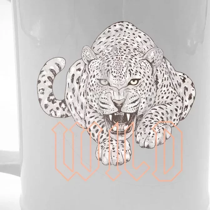 Wild Jaguar Leopard Cheetah Print Graphic Gift Front & Back Beer Stein