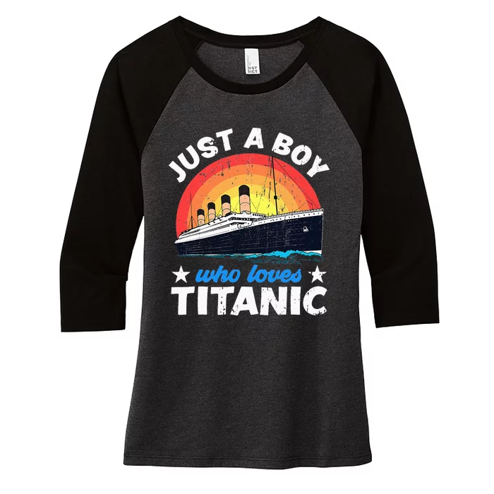 Who Just Love The Titanic Women's Tri-Blend 3/4-Sleeve Raglan Shirt