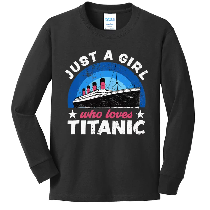 who just love the RMS Titanic Kids Long Sleeve Shirt