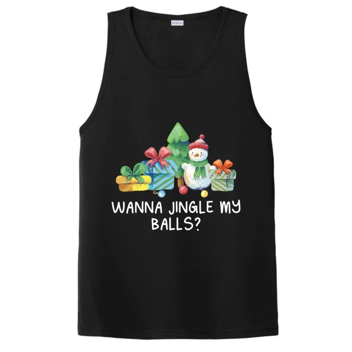 Wanna Jingle My Balls Christmas Adult Humor Xmas Gift Performance Tank