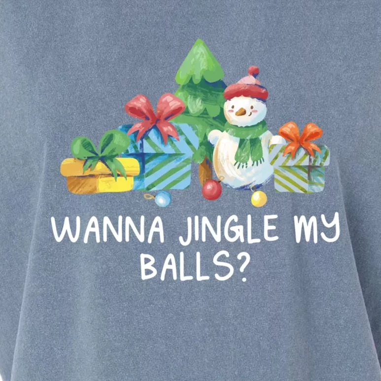 Wanna Jingle My Balls Christmas Adult Humor Xmas Gift Garment-Dyed Women's Muscle Tee