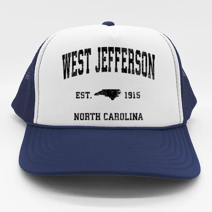 West Jefferson North Carolina Nc Vintage Athletic Trucker Hat