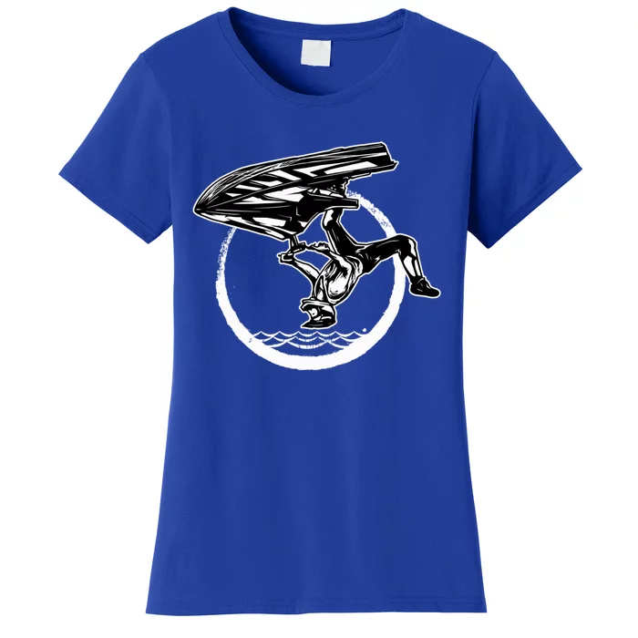 Water Jet Skier Back Flip Design Summer Gift Jet Ski Cool Gift Women's T-Shirt