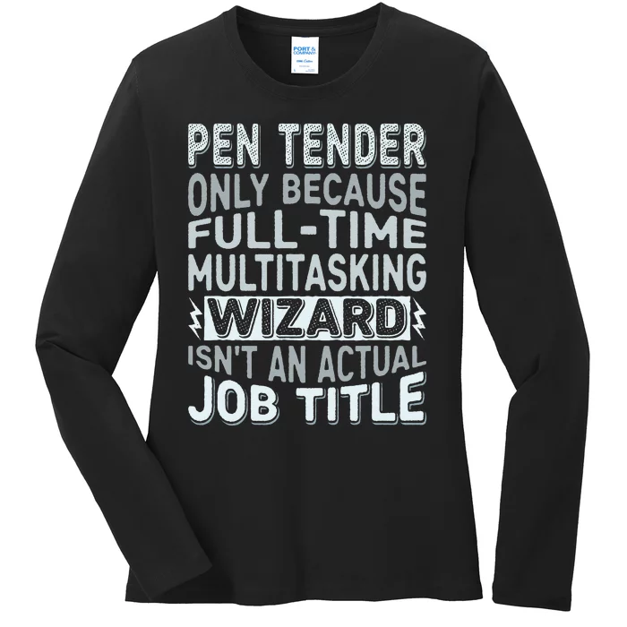 Wizard Job Title Quote Funny Pen Tender Ladies Long Sleeve Shirt