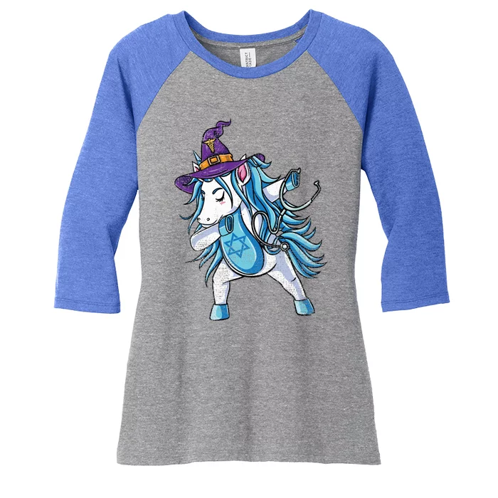 Witch Jewish Unicorn Nurse Vintage Gift Women's Tri-Blend 3/4-Sleeve Raglan Shirt