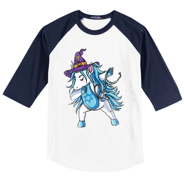 Witch Jewish Unicorn Nurse Vintage Gift Baseball Sleeve Shirt