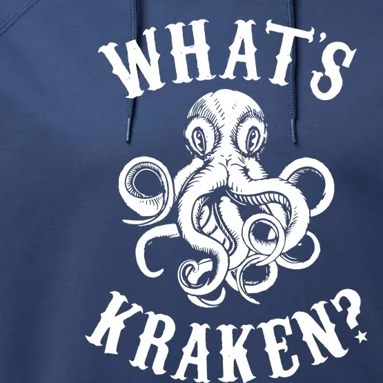 Whats Kraken Amazing Octopus Graphic Performance Fleece Hoodie