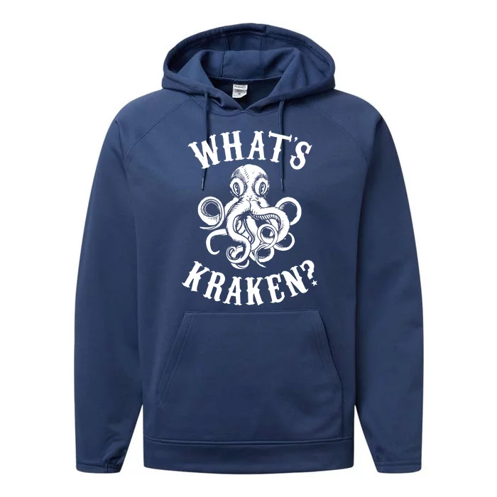 Whats Kraken Amazing Octopus Graphic Performance Fleece Hoodie