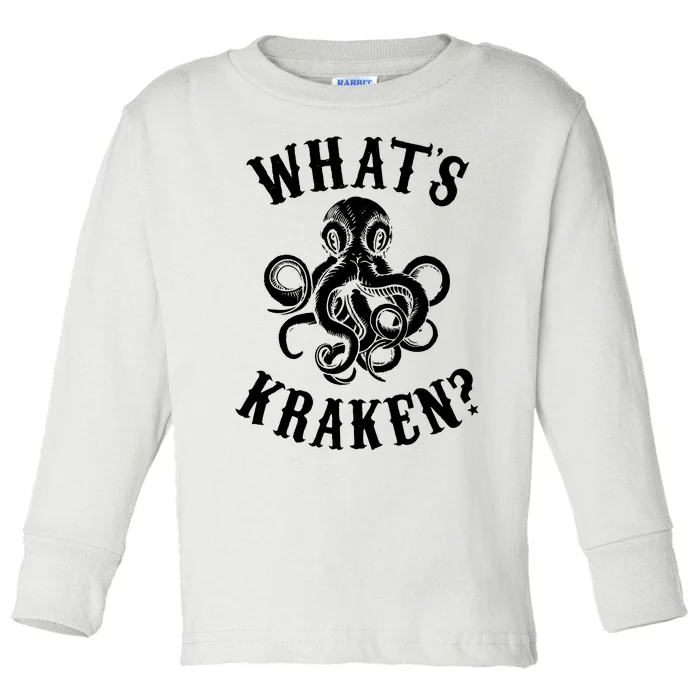 Whats Kraken Amazing Octopus Graphic Toddler Long Sleeve Shirt