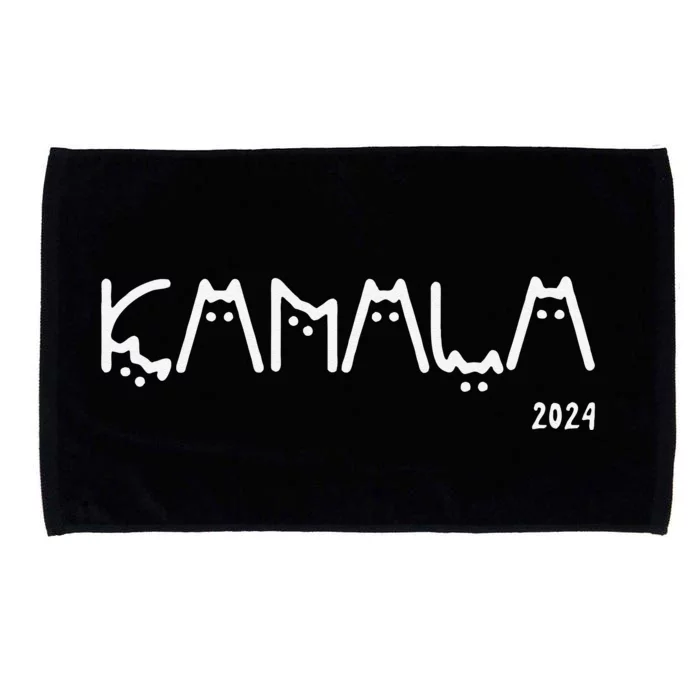 Women Kamala Cat Letter Font Design 2024 Gift Microfiber Hand Towel