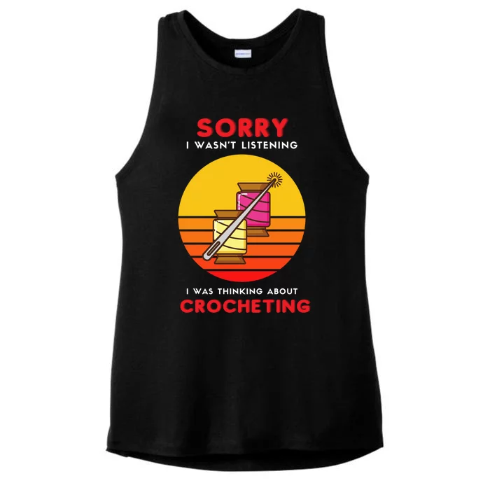 Wo Knitting Crochet Lover Crocheter Crocheting Retro Gift Ladies Tri-Blend Wicking Tank