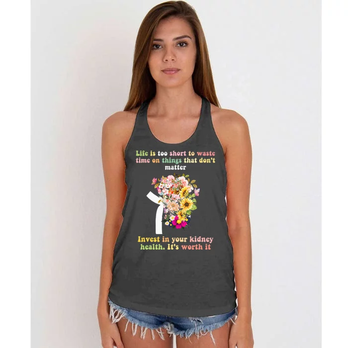 World Kidney Day inspiring quotes Kidney Care Flowers Women's Knotted Racerback Tank