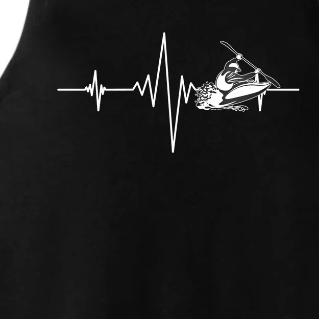 Whitewater Kayaking Gift Kayak Heartbeat Gift Ladies Tri-Blend Wicking Tank