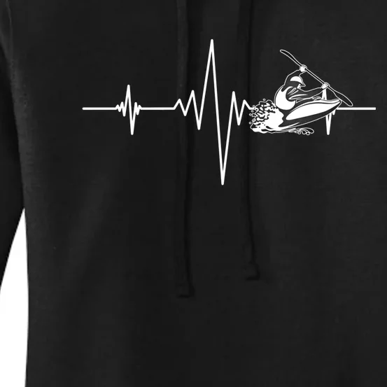 Whitewater Kayaking Gift Kayak Heartbeat Gift Women's Pullover Hoodie