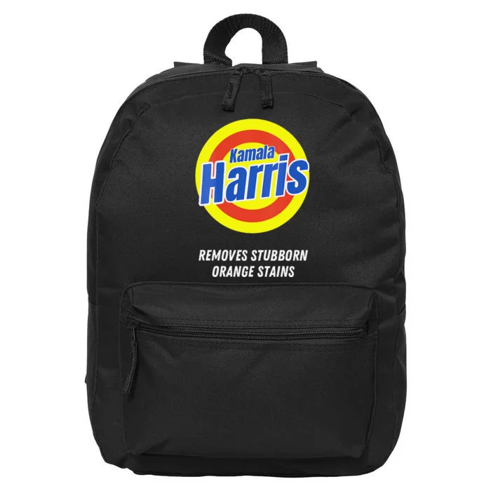 Women Kamala Harris 2024 Removes Stubborn Orange Stains Humorous Gift 16 in Basic Backpack