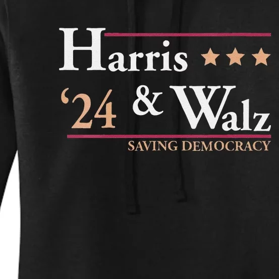 Women Kamala Harris Tim Walz Saving Democracy Election Campaign Gift Women's Pullover Hoodie