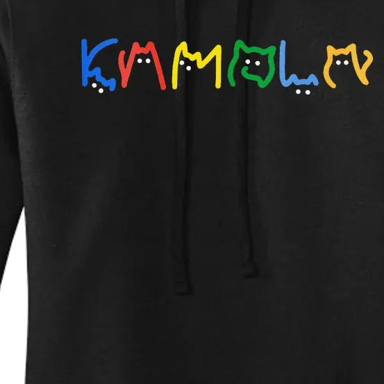 Women Kamala Harris Cat Lettering Kamala Harris President Gift Women's Pullover Hoodie