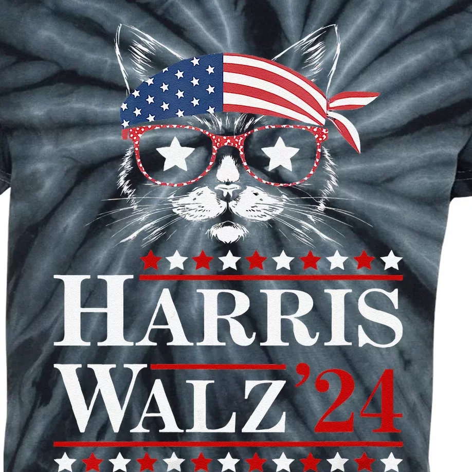 Women Kamala Harris Tim Walz Waltz Gift Kids Tie-Dye T-Shirt