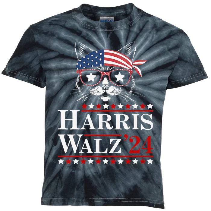 Women Kamala Harris Tim Walz Waltz Gift Kids Tie-Dye T-Shirt