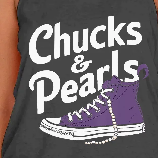 Wo Kamala Harris Chucks And Pearls 2024 Vice President Vneck Women's Knotted Racerback Tank