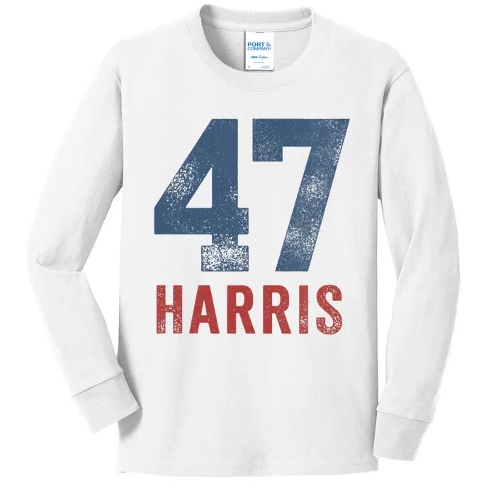 Wo Kamala Harris 47 Kids Long Sleeve Shirt